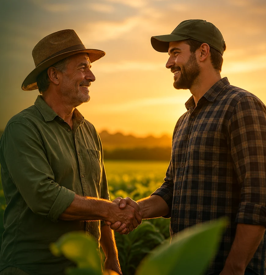 Produtor rural e parceiro AgroGrão em campo